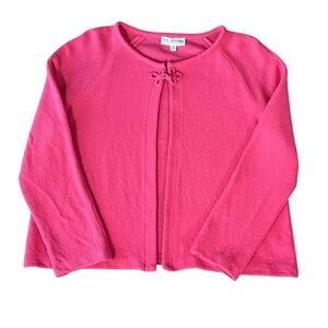 St. John Collection Pink Knit Hook Front Cardigan Sweater Size 14